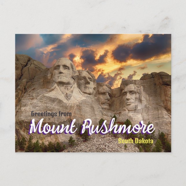 Hälsningar från Mount Rushmore South Dakota Vykort (Framsida)
