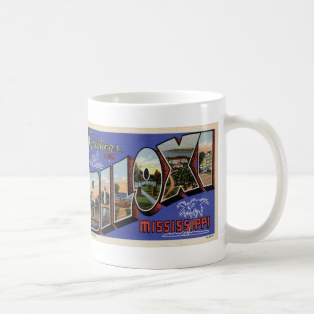 Hälsningar från muggen för vykort för Biloxi Kaffemugg (Höger)