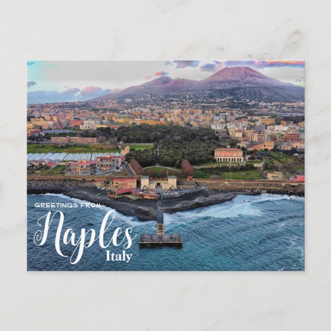 Hälsningar från Neapel Italien Mt. Vesuvius vykort (Framsida)