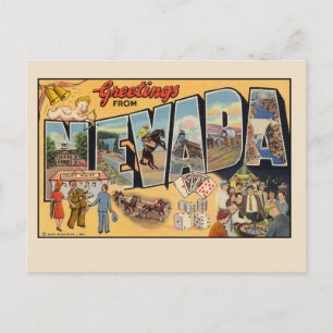 Hälsningar från Nevada Vintage Postcard Vykort