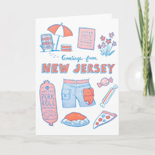 Hälsningar från New Jersey Letterpress-kort Kort