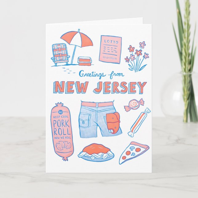 Hälsningar från New Jersey Letterpress-kort Kort (Framsida)