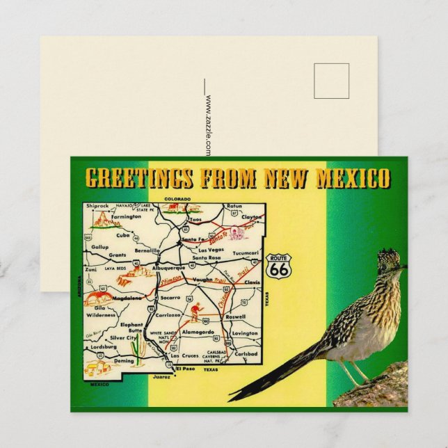 Hälsningar från New Mexico vykort (Fram/baksida)