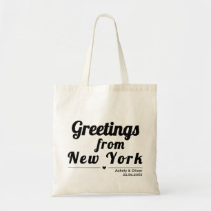 Hälsningar från New York - anpassad bröllagsgåva Tygkasse