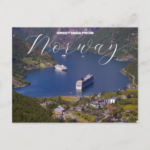 Hälsningar från Norge Kryssnings Resa vykort