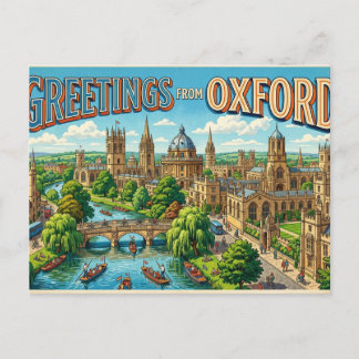 Hälsningar från Oxford Vintage Resepostkort Vykort