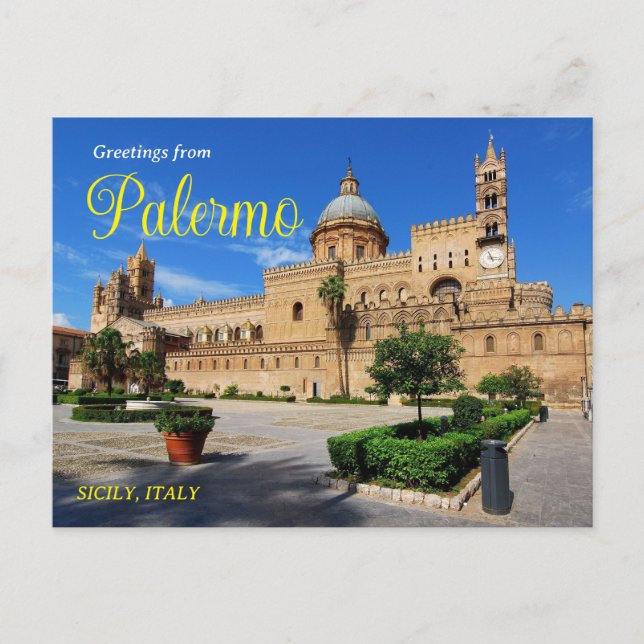 Hälsningar från Palermo vykort Italien (Framsida)