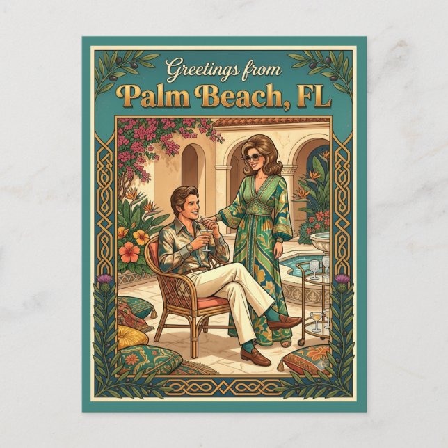 Hälsningar från Palm Beach FL, sofistikerad Vykort (Framsida)