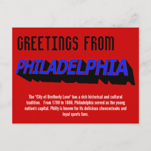 Hälsningar från Philadelphia vykort