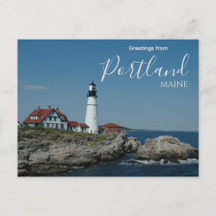 Hälsningar från Portland Maine Vykort Fyr