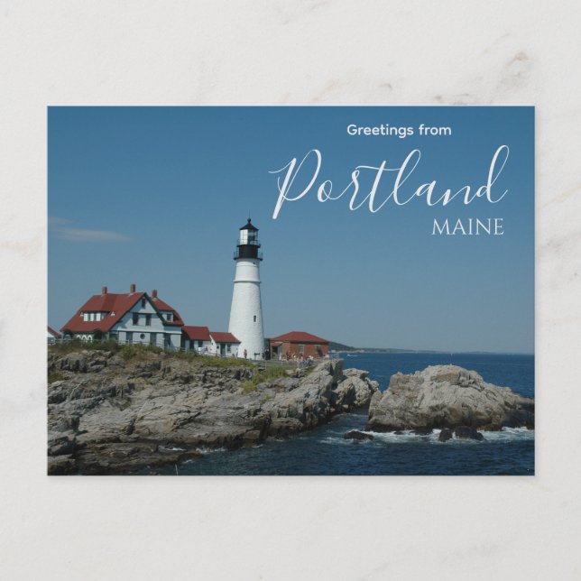 Hälsningar från Portland Maine Vykort Fyr (Framsida)