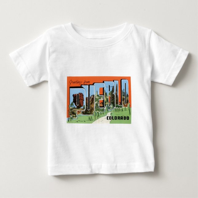 Hälsningar från puebloen, Colorado! T-shirt (Framsida)