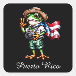 Hälsningar från Puerto Rico Coqui Groda Boricua Fyrkantigt Klistermärke