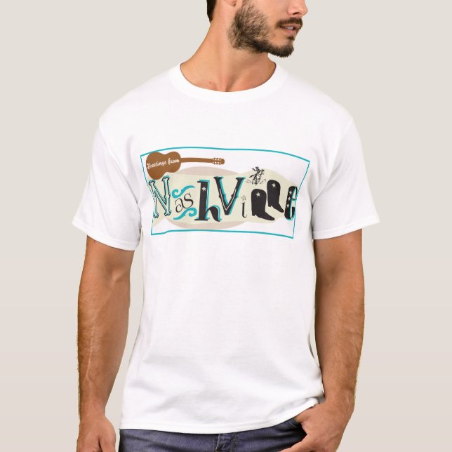 Hälsningar från Retro Nashville Tee (Framsida)