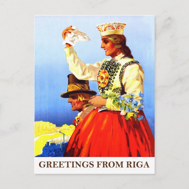 Hälsningar från Riga, Lettland Vykort (Framsida)