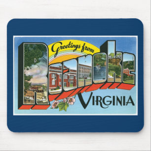 Hälsningar från Roanoke, Virginia! Retro vykort Musmatta