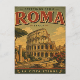 Hälsningar från Rom, Italien Vintage Resa Vykort