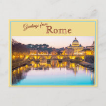 Hälsningar från Rom, Italien Vintage vykort