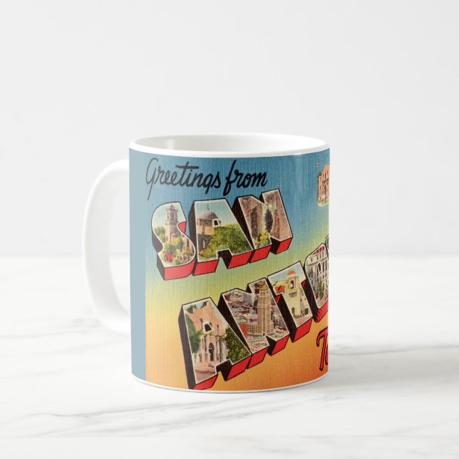 Hälsningar från San Antonio Kaffemugg (Framsida vänster)