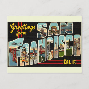 Hälsningar från San Francisco Ca. Resepostkort Vykort
