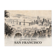 Hälsningar från San Francisco Ink Wash