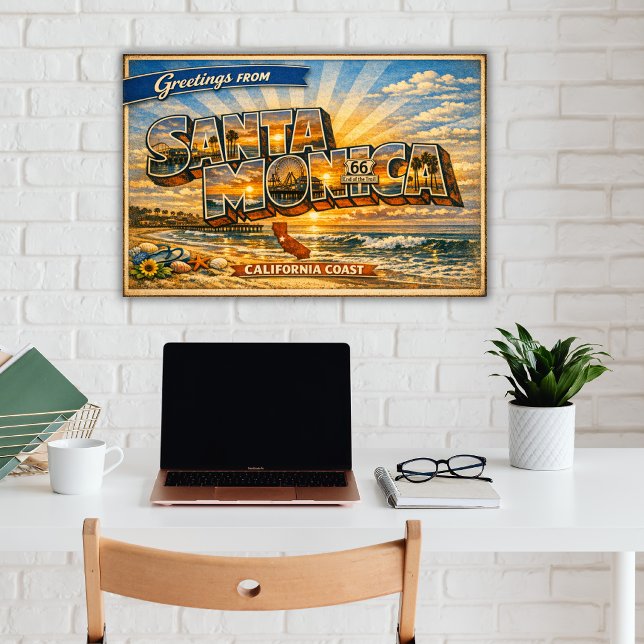Hälsningar från Santa Monica Gammal vykort Poster (Skapare uppladdad)
