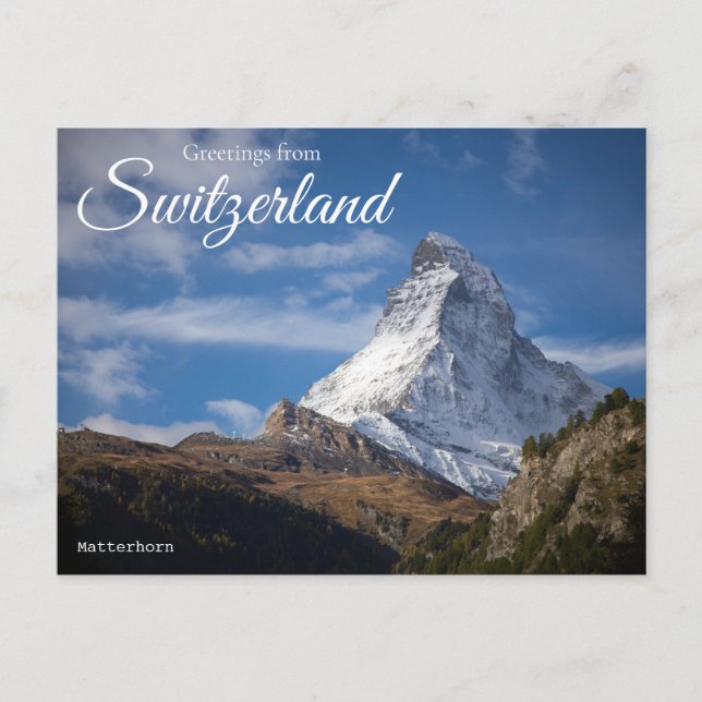 Hälsningar från Schweiz Matterhorn vykort (Framsida)