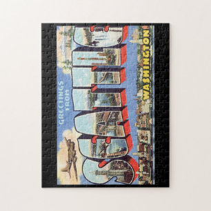 Hälsningar från Seattle Washington_Vintage reser Pussel