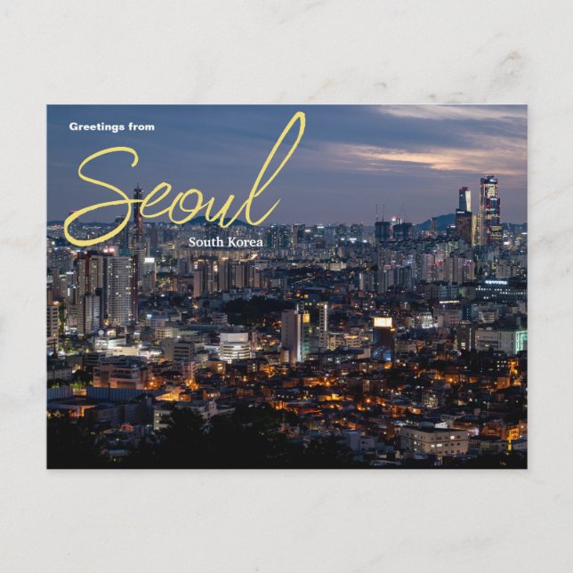 Hälsningar från Seoul Sydkorea vykort (Framsida)