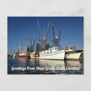 Hälsningar från Shem Creek, South Carolina Vykort