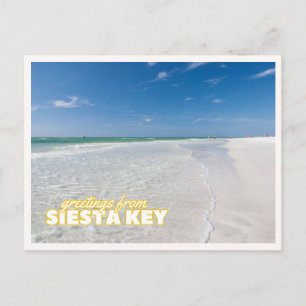 Hälsningar från Siesta Key Florida Beach Vintage Vykort
