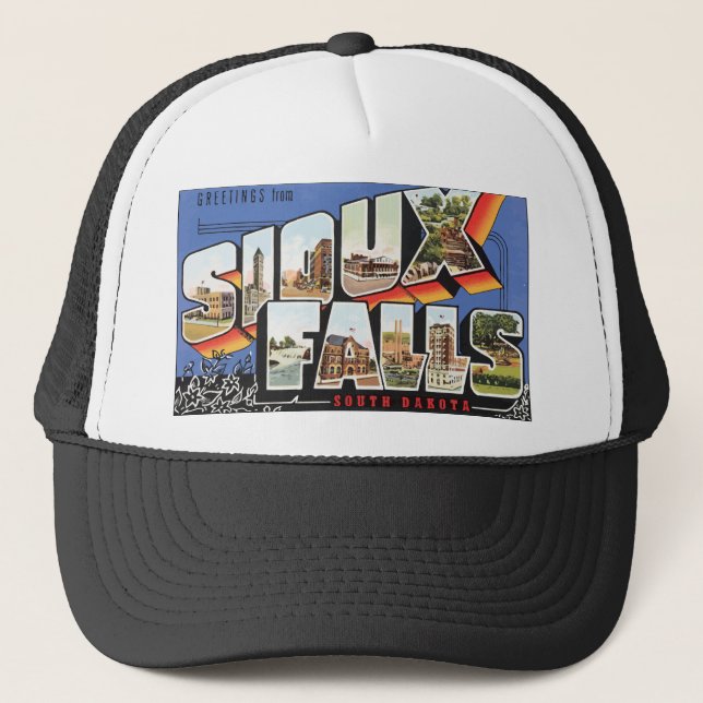 Hälsningar från Sioux Falls South Dakota, vintage Truckerkeps (Framsida)