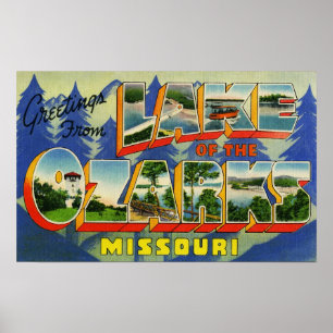 Hälsningar från sjön av Ozarksen Missouri Poster
