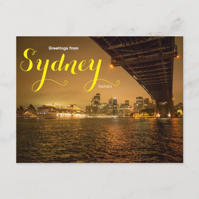 Hälsningar från Sydney Australien Kryssnings vykor Vykort (Framsida)