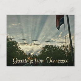 HÄLSNINGAR FRÅN TENNESSEE dynamisk solnedgångsfoto Vykort