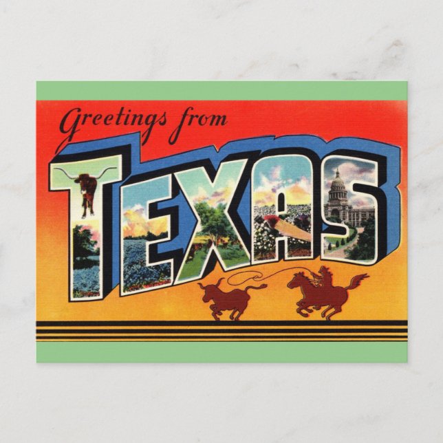 Hälsningar från Texas Resepostkort Vykort (Framsida)