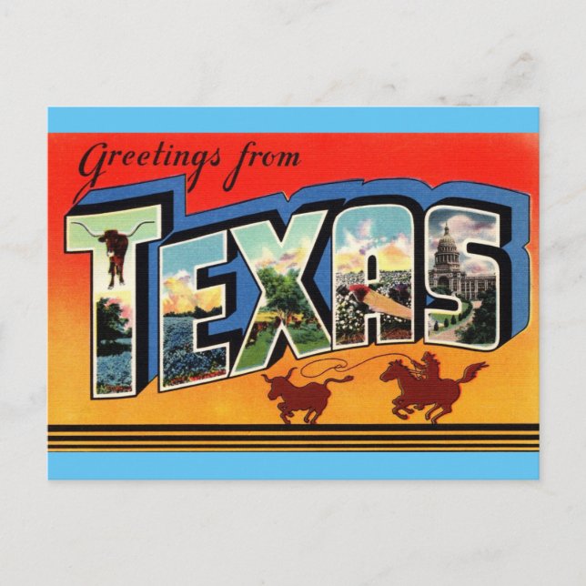 Hälsningar från Texas Resepostkort Vykort (Framsida)