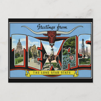 Hälsningar från Texas Vintage vykort