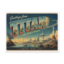 Hälsningar från Titan Retro Sci-Fi Brevkort
