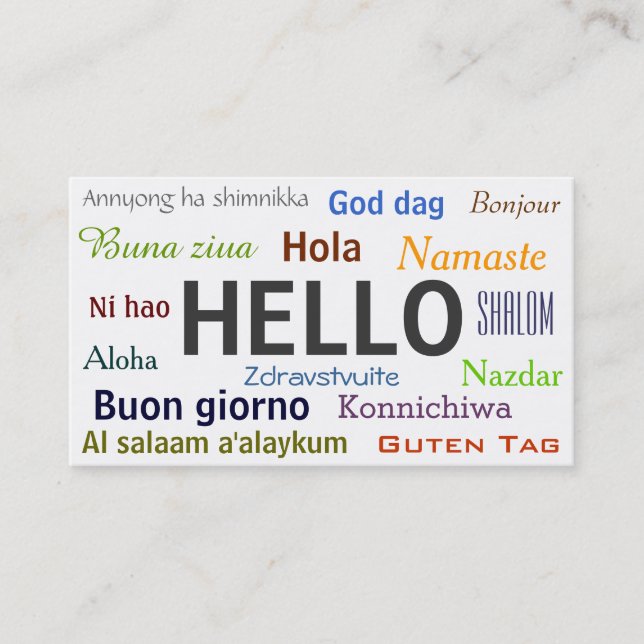 Hälsningar från världen visitkort (Framsida)