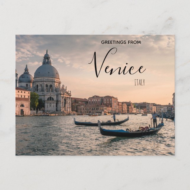 Hälsningar från Venedig Italien Gondol Vykort (Framsida)