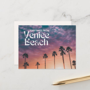 Hälsningar från Venice Beach Sunset Postcard Vykort