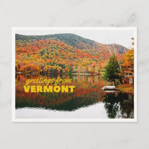 Hälsningar från Vermont höstlöv Retro hälsning Vykort