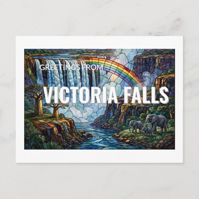 Hälsningar från Victoriafallen, Zimbabwe vykort (Framsida)