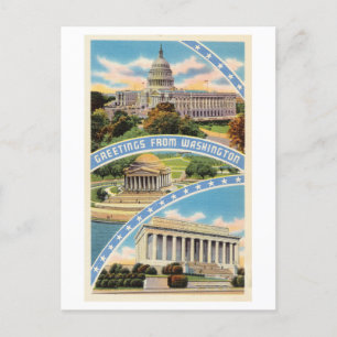 Hälsningar från Washington DC Vintage Resor Vykort
