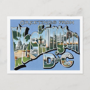 Hälsningar från Washington DC Vintage Vykort