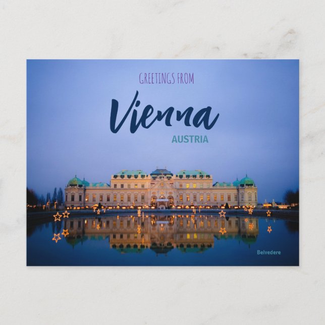 Hälsningar från Wien Österrike vykort Belvedere (Framsida)