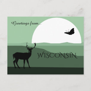 Hälsningar från Wisconsin Frodiga Gröna Jordtoner Vykort