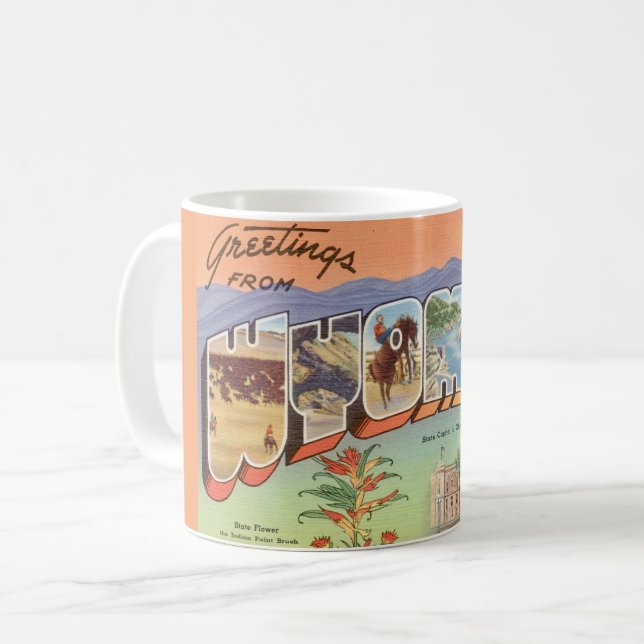 Hälsningar från Wyoming Kaffemugg (Framsida vänster)