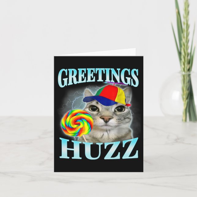 Hälsningar Huzz Roligt Gen Z Gen Alpha Slang Meme  Kort (Framsida)